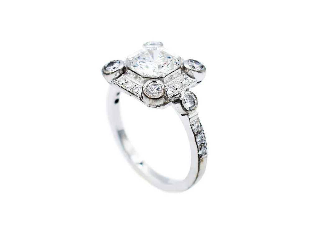 Bague Création Benoit Joaillier "Carré Art Déco" Diamant 1,06ct F-VVS1 - Image 3