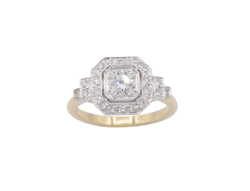 Bague Création Benoît Joaillier "Carré Pans Coupés" Diamant 0,42 carat G-SI - Image 2