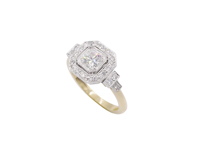 Bague Création Benoît Joaillier "Carré Pans Coupés" Diamant 0,42 carat G-SI - Image 3