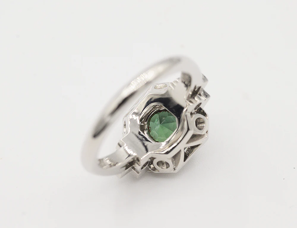 Bague Création Benoît Joaillier "Carré Pans Coupés" Tourmaline Verte 2,22 carats - Image 4