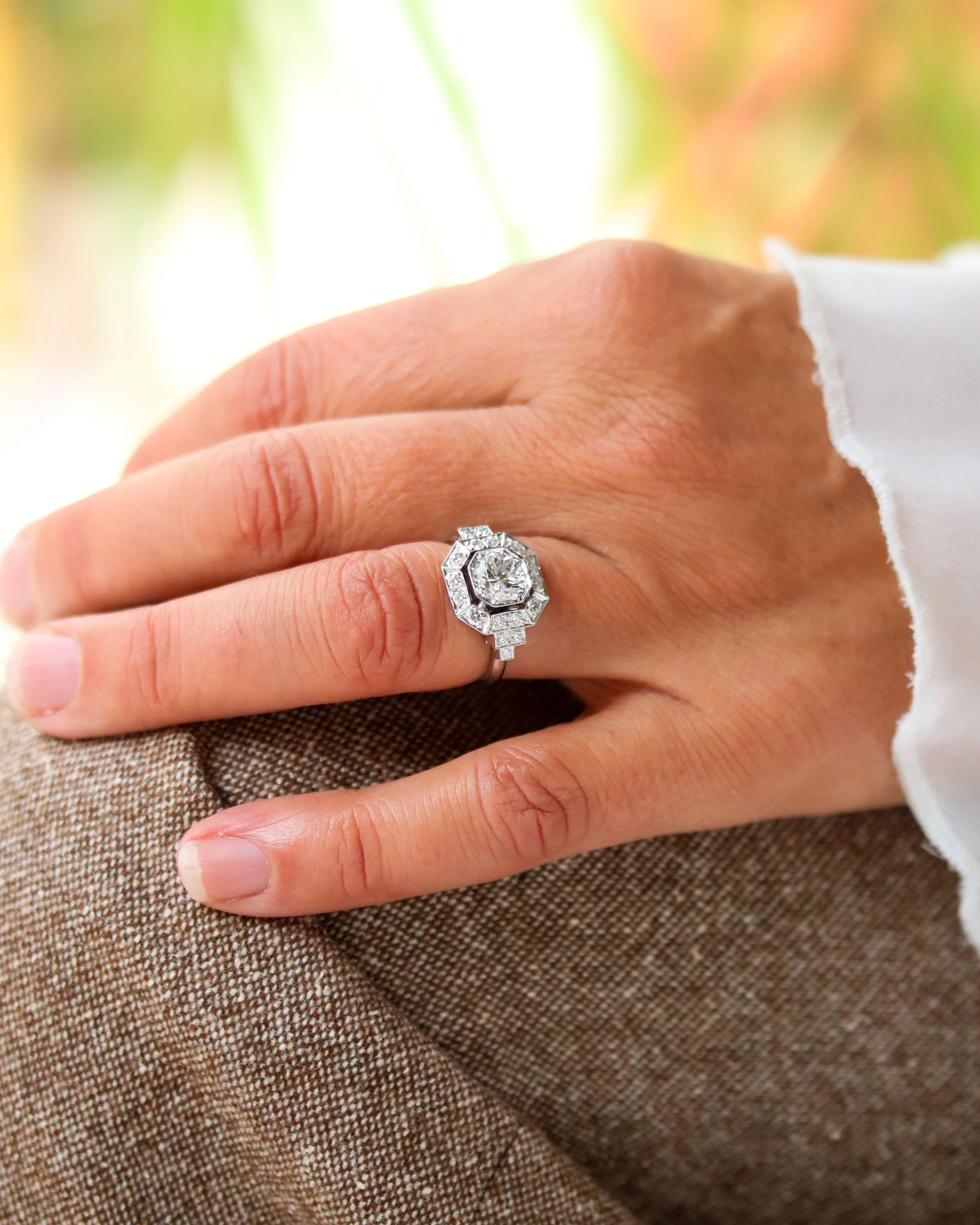 Bague Création Benoit Joaillier "Carré Pans Coupés" Diamant 1.14 ct taille brillant - Image 2