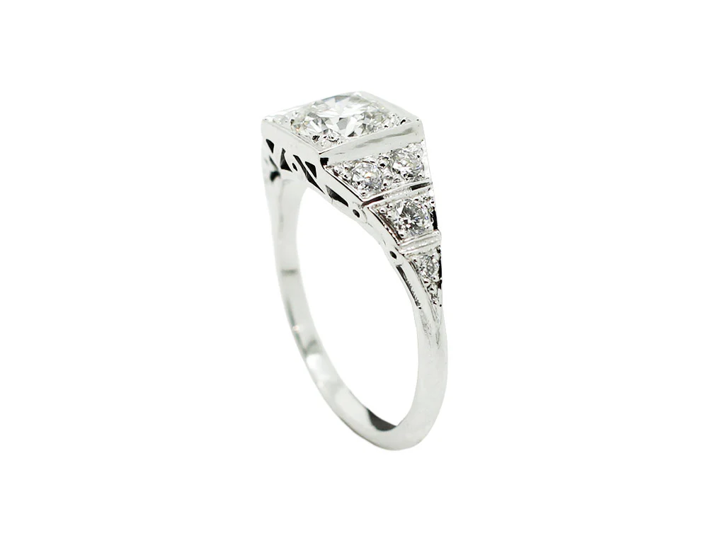 Bague Création Benoit Joaillier "Chevalière Art Déco" Diamant H-SI 0,94ct - Image 3