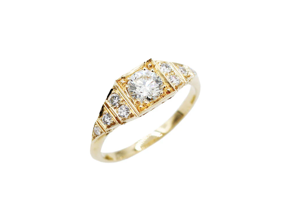 Bague Création Benoit Joaillier "Chevalière Art Déco" Diamant G-VS2 0,50ct