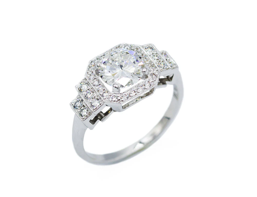 Bague Création Benoit Joaillier "Classique Art Déco" Diamant 1,01ct F-SI2