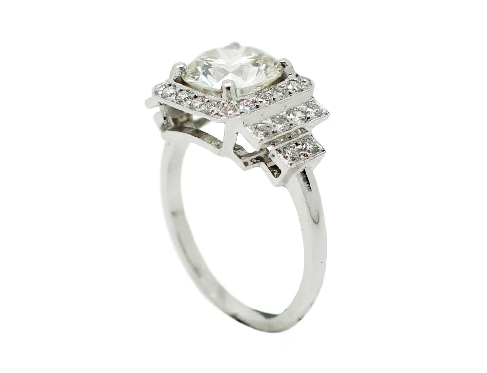 Bague Création Benoit Joaillier "Classique Art Déco" Diamant L-SI1 1,77 ct - Image 3