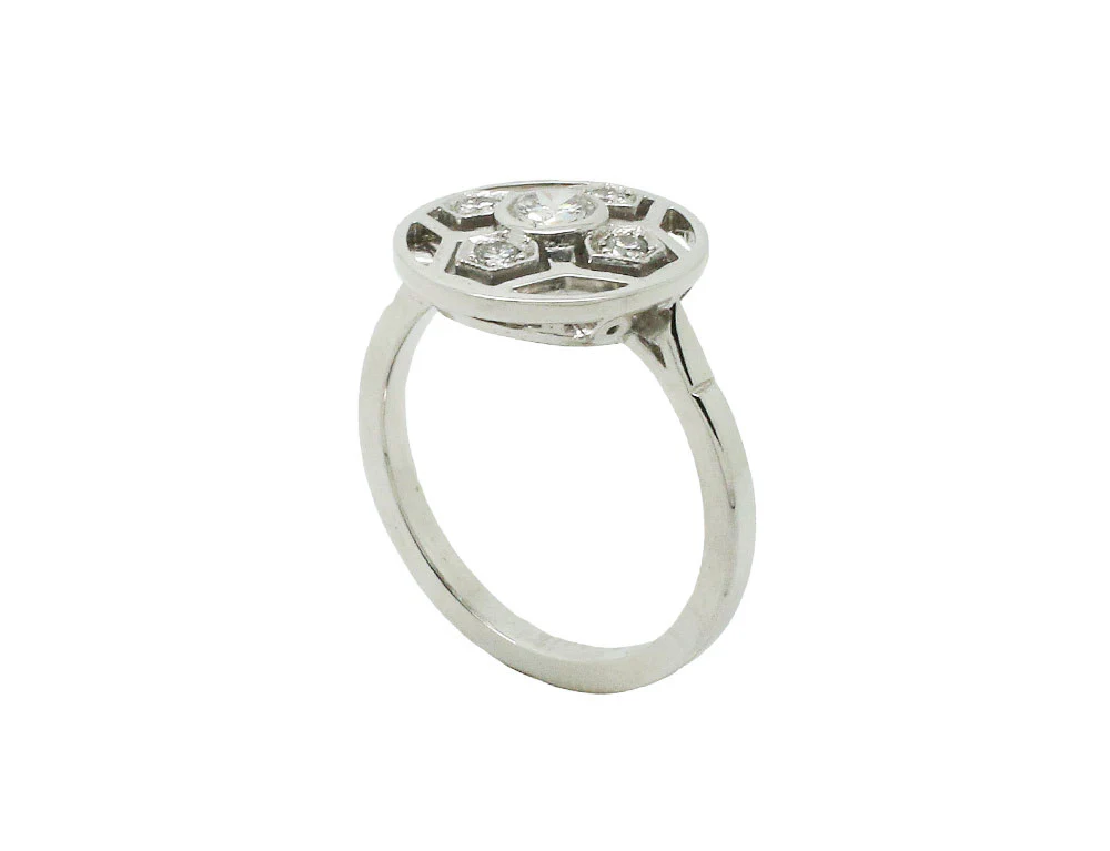 Bague Création Benoit Joaillier "Bouton" Diamants - Image 3