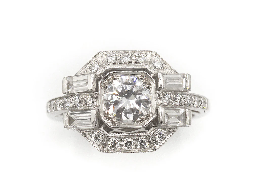 Bague Création Benoit Joaillier "Art Déco Carré Baguettes" Diamant 0,52 ct D-SI2 - Image 2