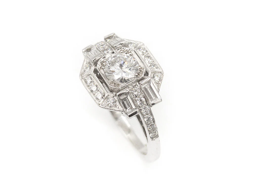 Bague Création Benoit Joaillier "Art Déco Carré Baguettes" Diamant 0,52 ct D-SI2 - Image 3