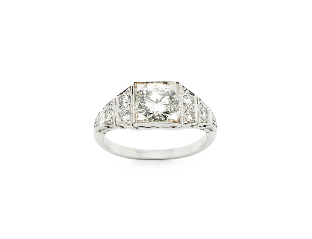Bague Création Benoit Joaillier "Chevalière Art Déco" Diamant 1,08ct - Image 2