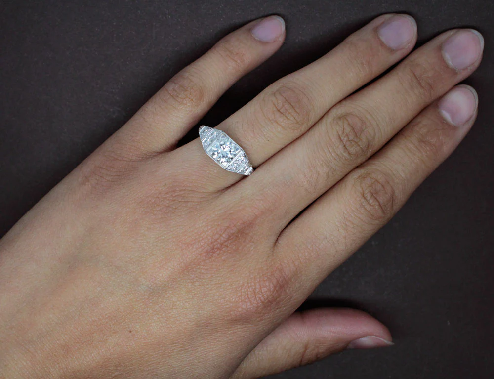 Bague Création Benoit Joaillier "Chevalière Art Déco" Diamant 1,08ct - Image 5