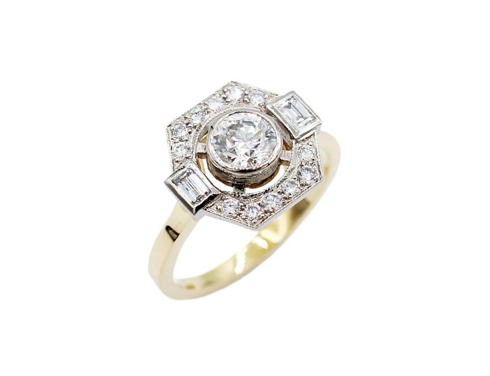 Bague Création Benoit Joaillier "Hexagone Baguettes"