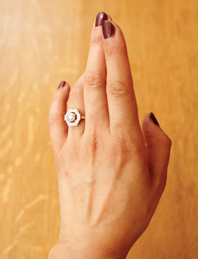Bague Création Benoit Joaillier "Hexagone Baguettes" - Image 4