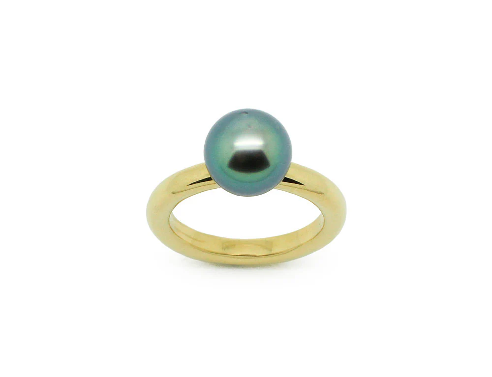Bague Création Benoit Joaillier Jonc et Perle de Tahiti - Image 2