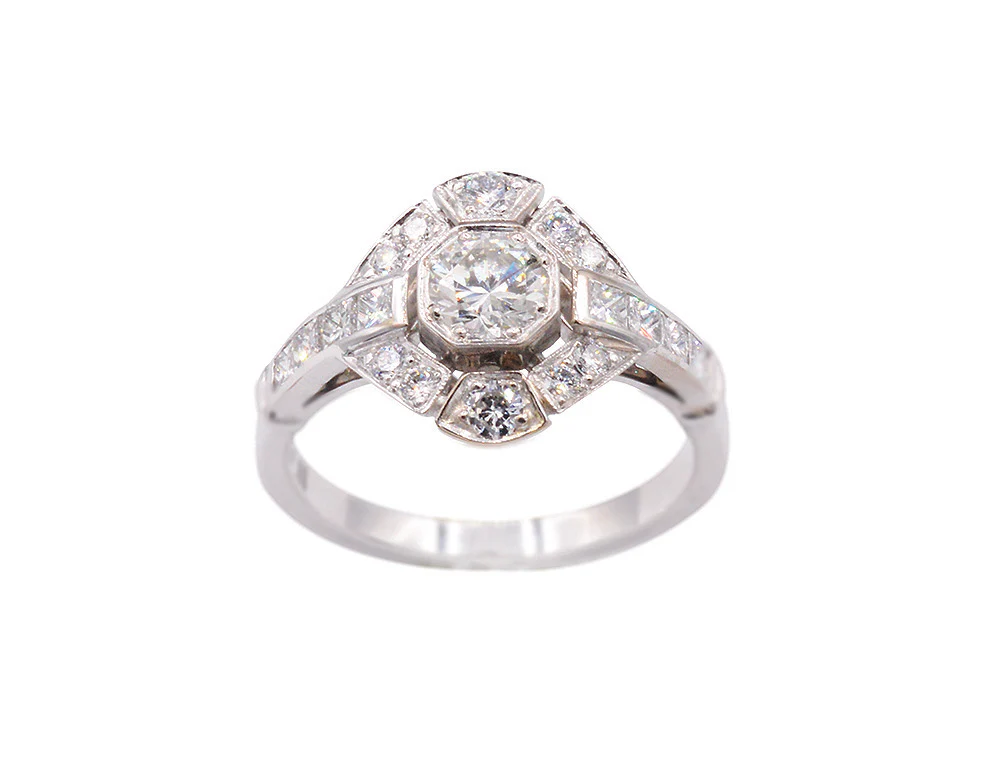 Bague Création Benoît Joaillier "Losange Art Déco" Diamant 0,42ct, H-VS1 - Image 2
