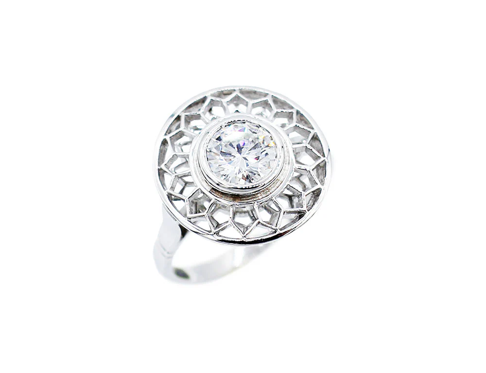 Bague Création Benoit Joaillier "Nids D'Abeille"