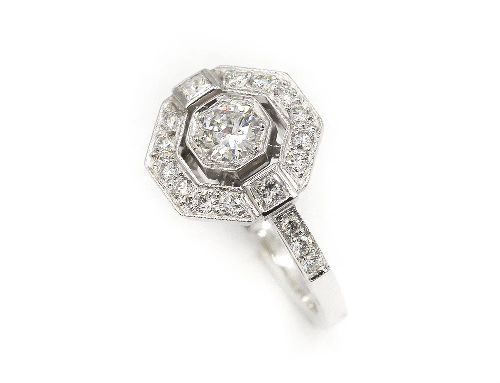Bague Création Benoit Joaillier "Octogone Princesse" Diamant 0,28ct G-VVS1 - Image 3