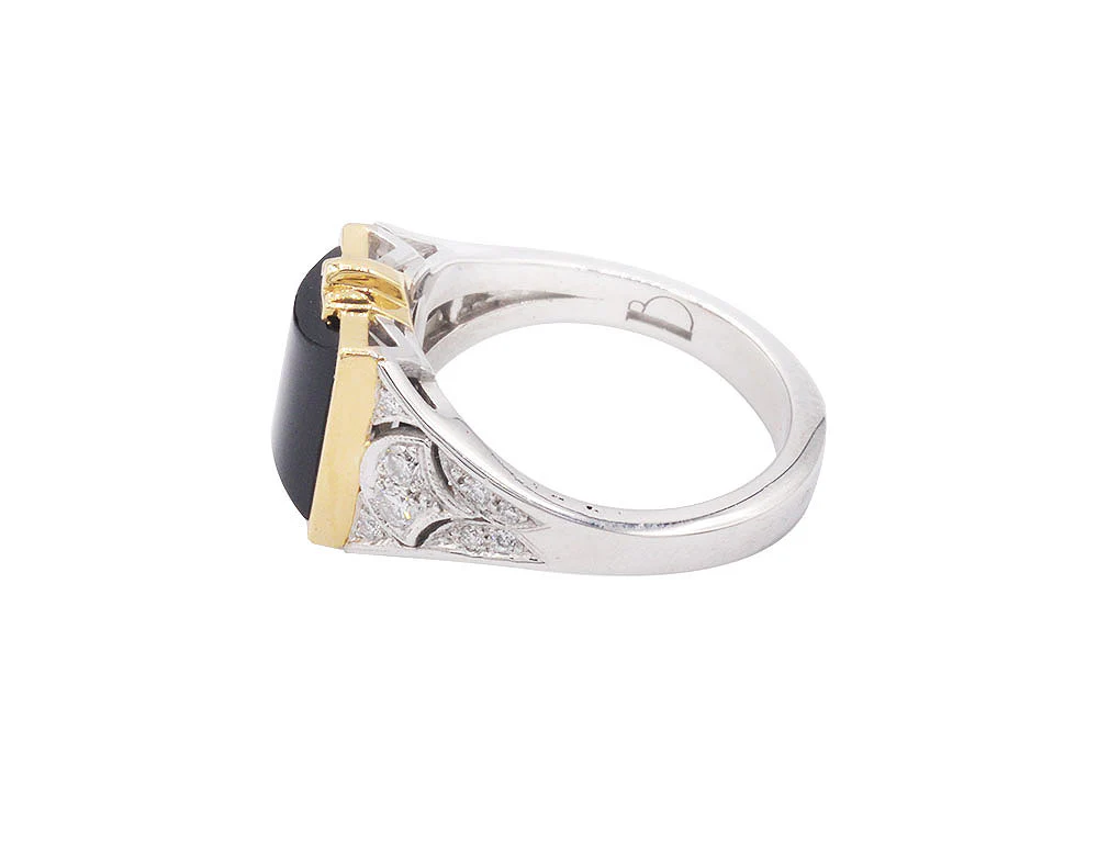 Bague Création Benoît Joaillier "Onyx Art Déco" - Image 4