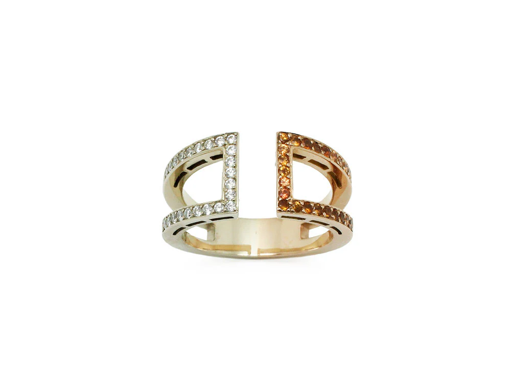 Bague Création Benoit Joaillier Or Rouge et Blanc - Image 2