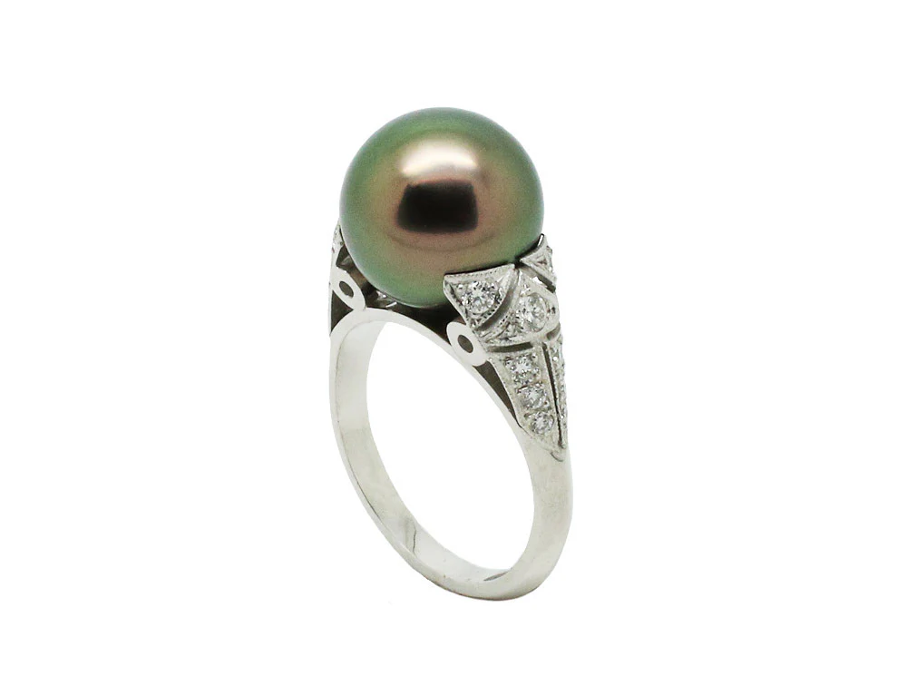 Bague Création Benoit Joaillier Perle De Tahiti et Diamants - Image 3