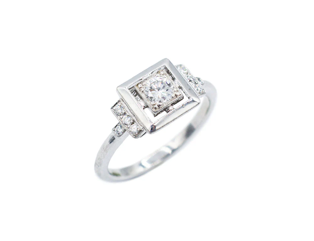 Bague Création Benoit Joaillier "Petit Carré" Diamant 0.20ct H-VS1