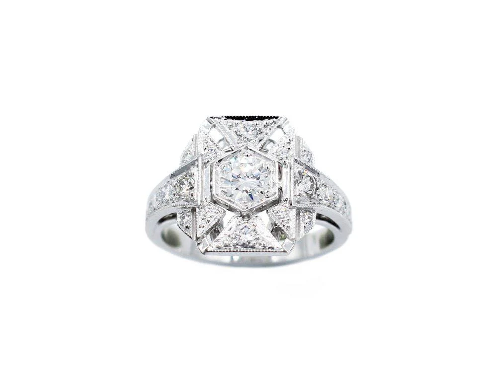 Bague Création Benoit Joaillier "Plateau Rectangle" Diamant 0,38ct F-LC - Image 2
