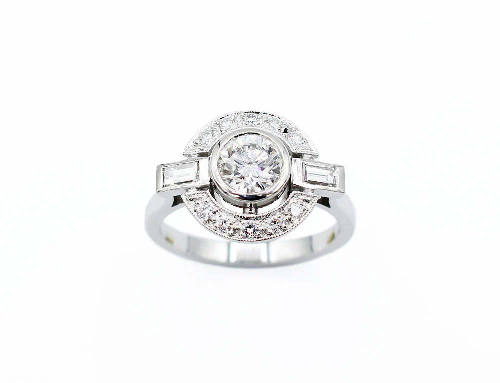 Bague Création Benoit Joaillier "Ronde Baguettes" Diamant G-VVS1 0,93ct - Image 2
