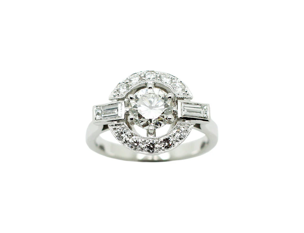 Bague Création Benoit Joaillier "Ronde Baguettes" Diamant 1,02 ct - Image 2