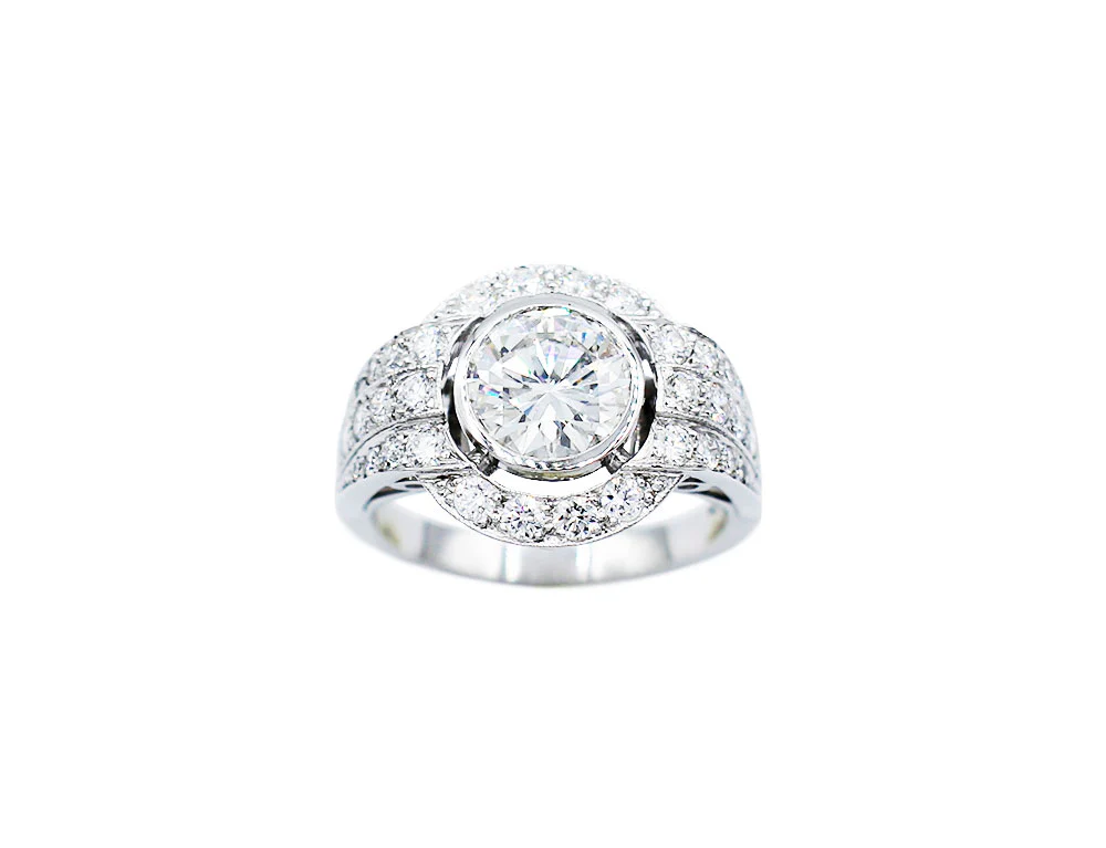 Bague Création Benoit Joaillier "Ronde Bandeaux de Diamants" Diamant 1,31ct G-VVS1 - Image 2