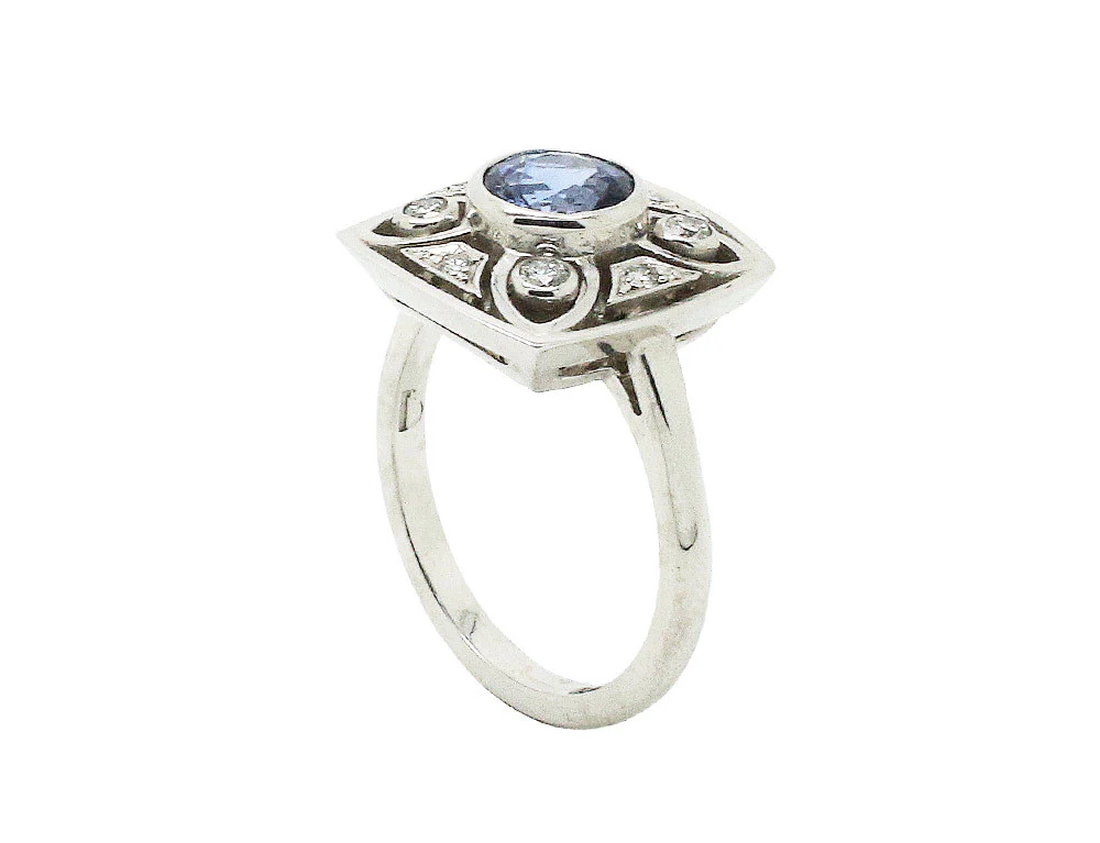 Bague Création Benoit Joaillier "Revisitée" Saphir et Diamants - Image 3