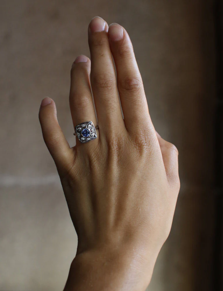Bague Création Benoit Joaillier "Revisitée" Saphir et Diamants - Image 4