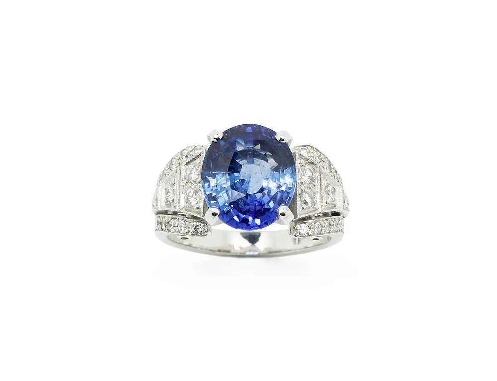Bague Création Benoit Joaillier Saphir et Diamants - Image 2