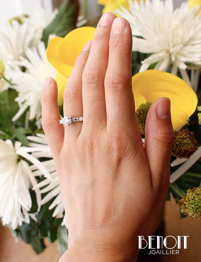 Bague Création Benoit Joaillier "Solitaire Alterné" Diamant I-VS2 1,11ct - Image 4