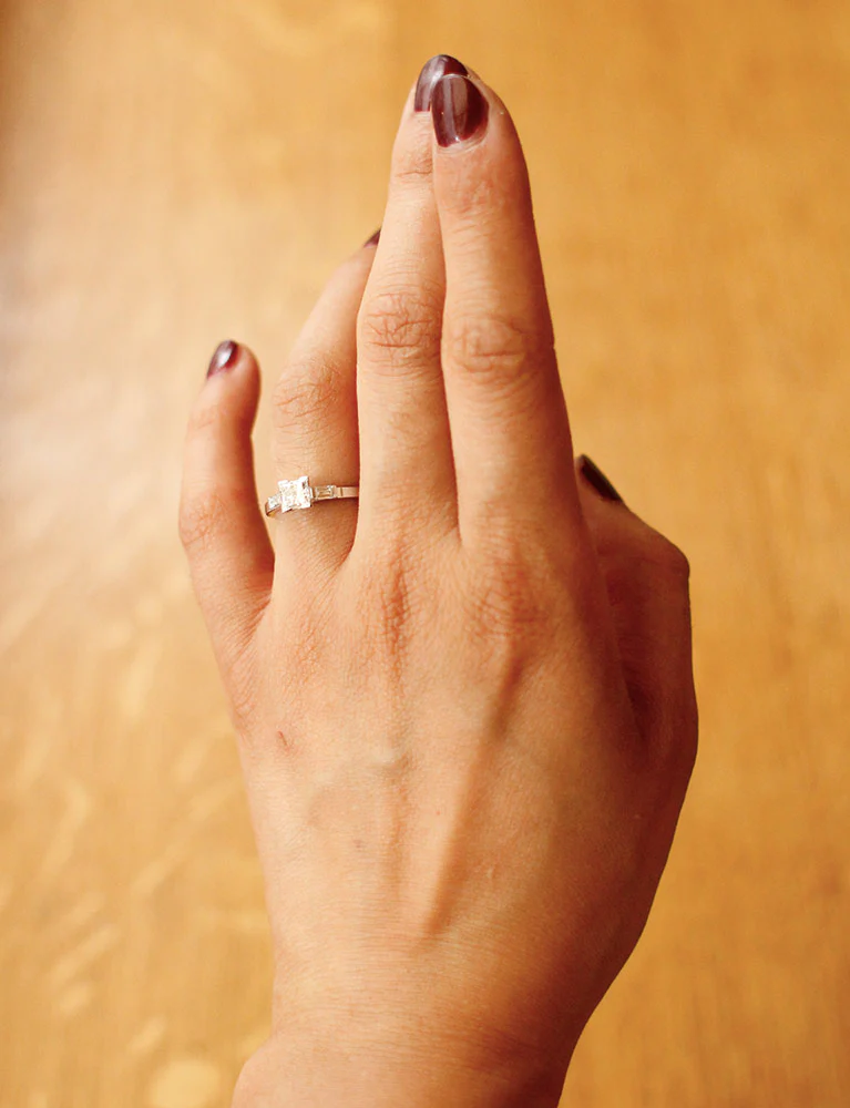 Bague Création Benoit Joaillier "Solitaire Princesse" - Image 4