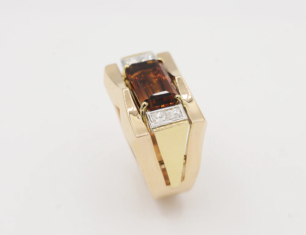 Bague Création Benoit Joaillier "Style Tank" Citrine Bicolore 3,29 cts - Image 3