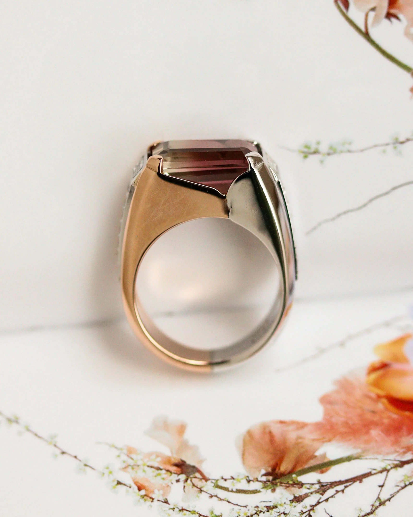 Bague Création Benoit Joaillier "Style Tank" Tourmaline 4,36 cts - Image 3