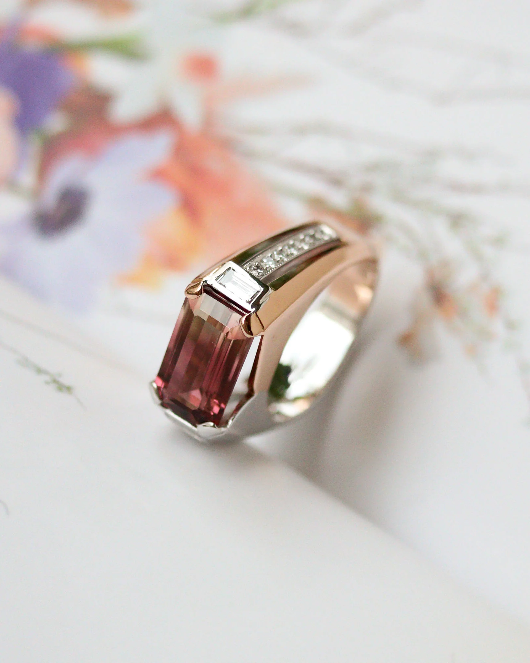 Bague Création Benoit Joaillier "Style Tank" Tourmaline 4,36 cts - Image 6