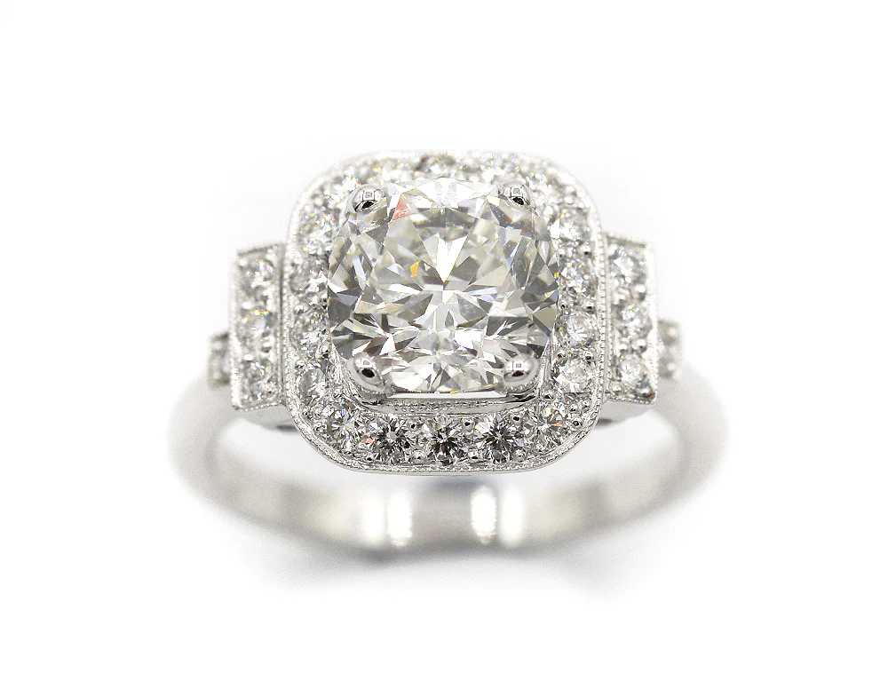 Bague Création Benoit Joaillier "Classique Art Déco" Diamant 1,96ct G-Vs1 - Image 2