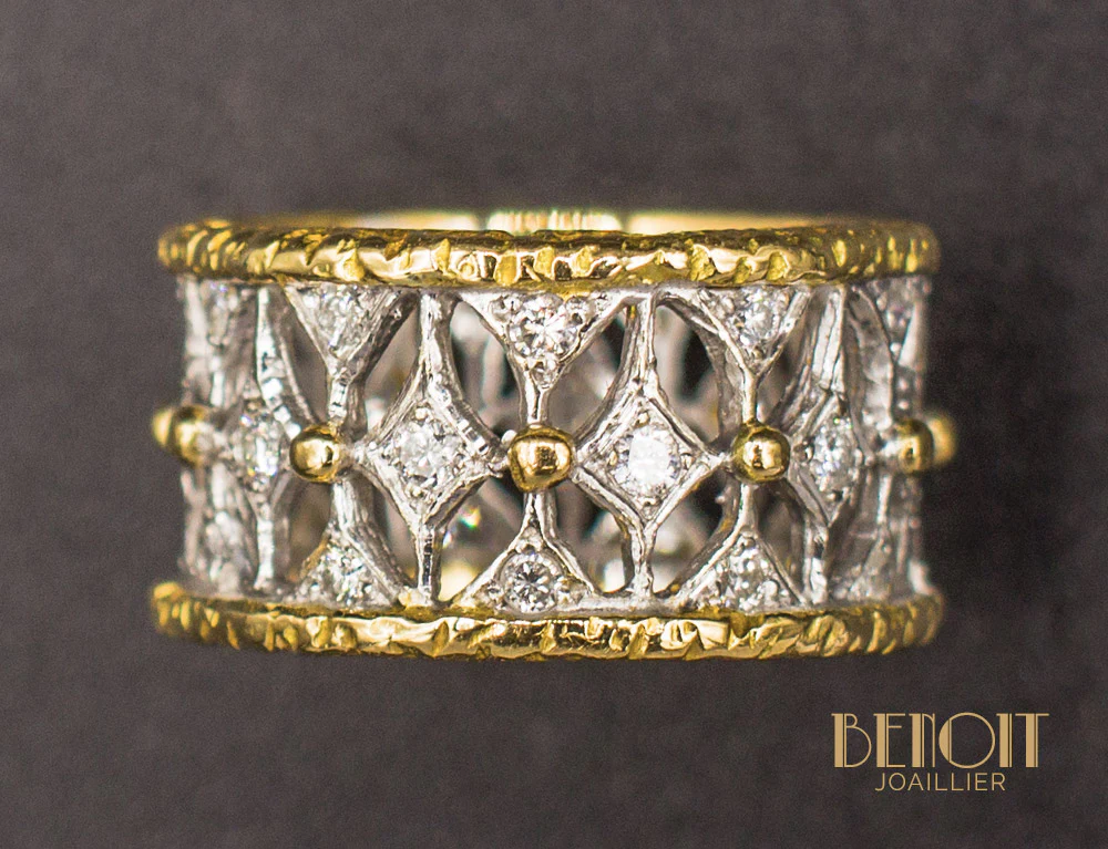 Bague Dentelle Diamants - Image 3