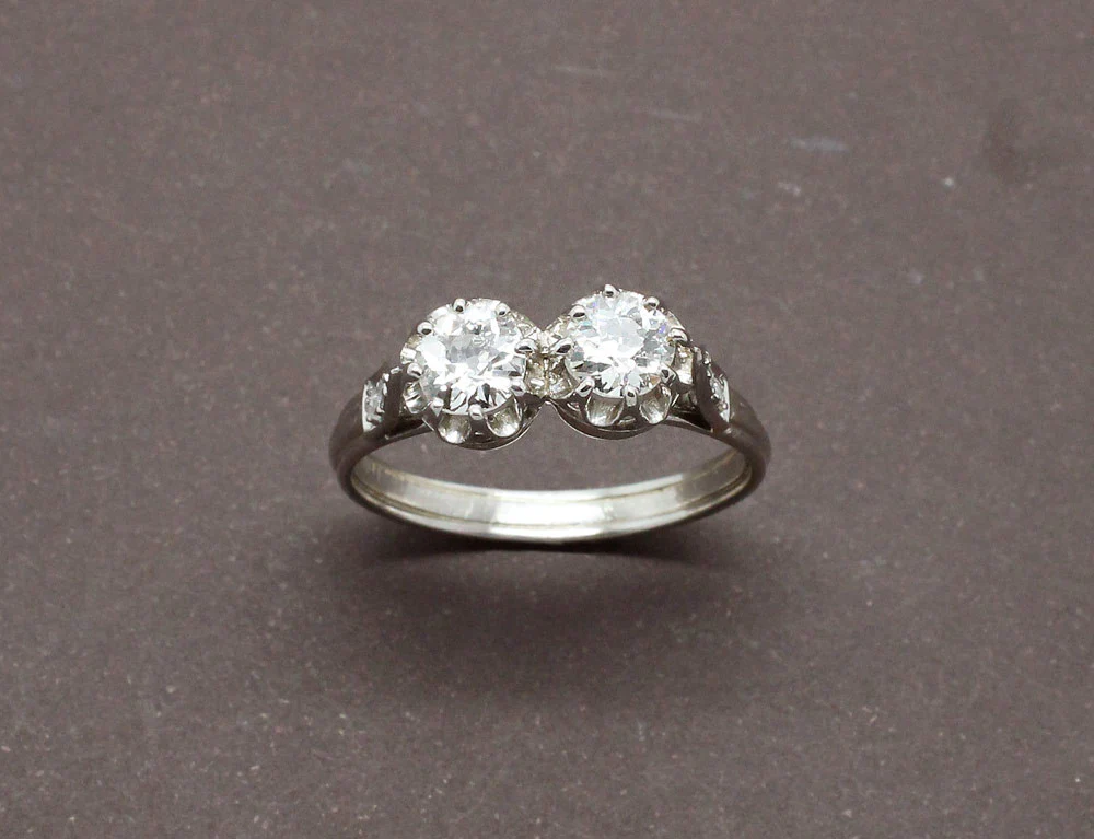 Bague Deux Diamants Platine - Image 2