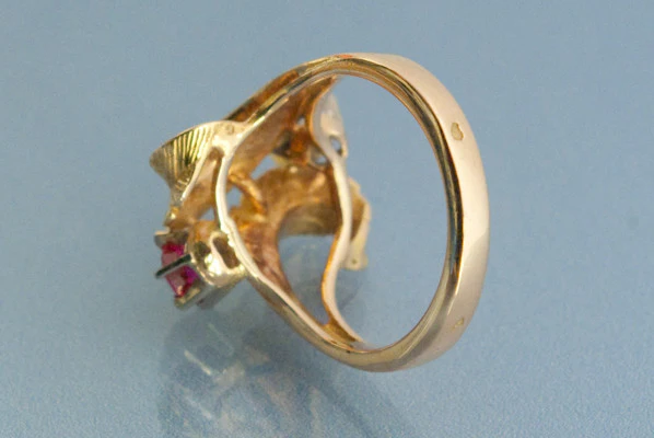 Bague Diamant et rubis 1950 - Image 2