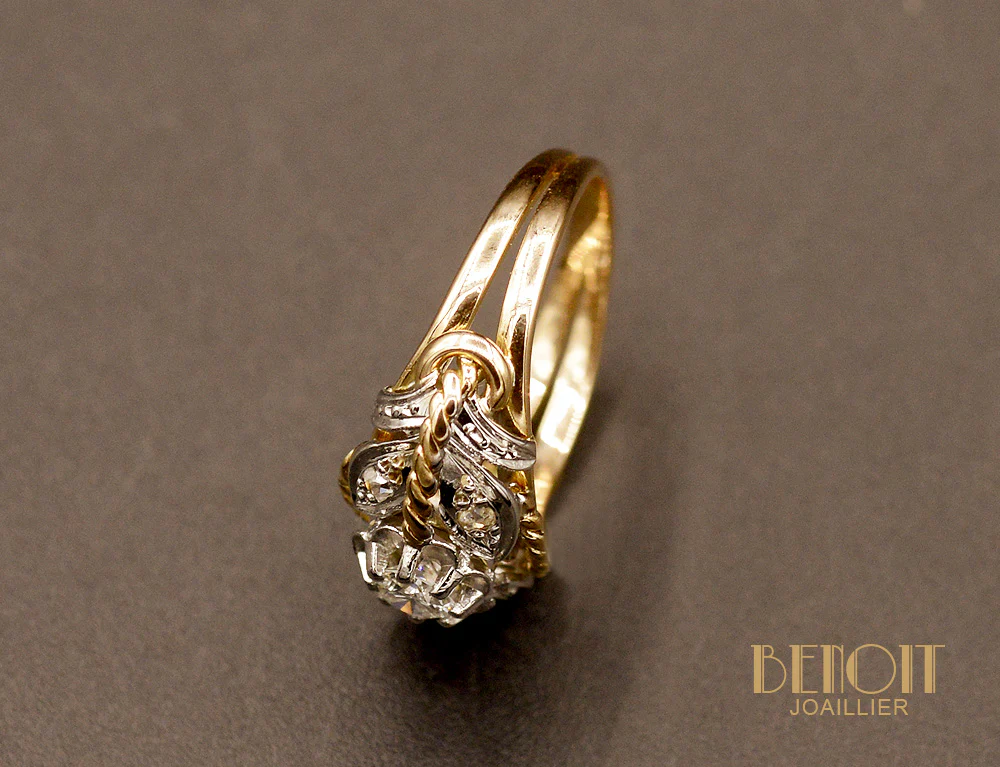 Bague Diamants torsades 1950 - Image 5