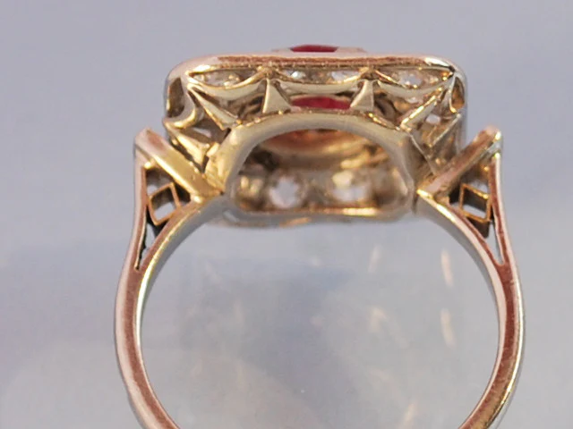 Bague diamants et rubis 1930 - Image 2