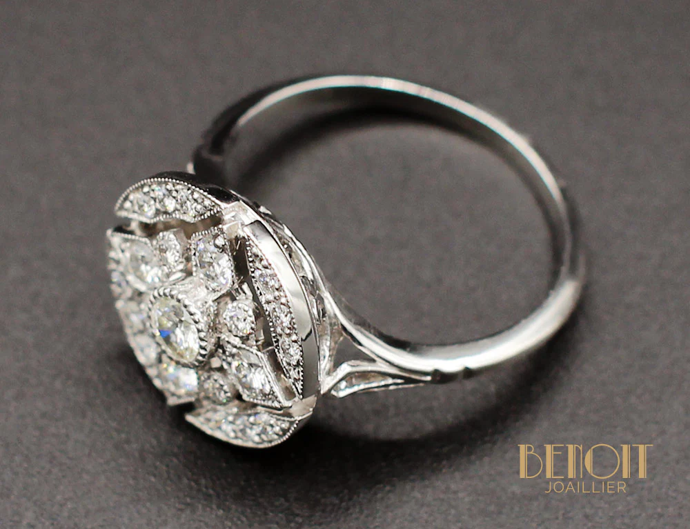 Bague Art Déco Diamants "Les Recyclés" - Image 3