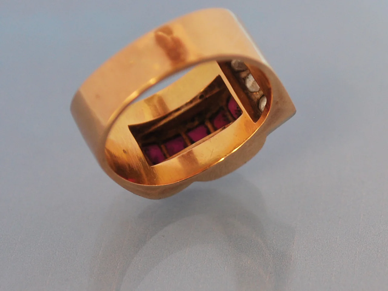 Bague diamants rubis et or - Image 3