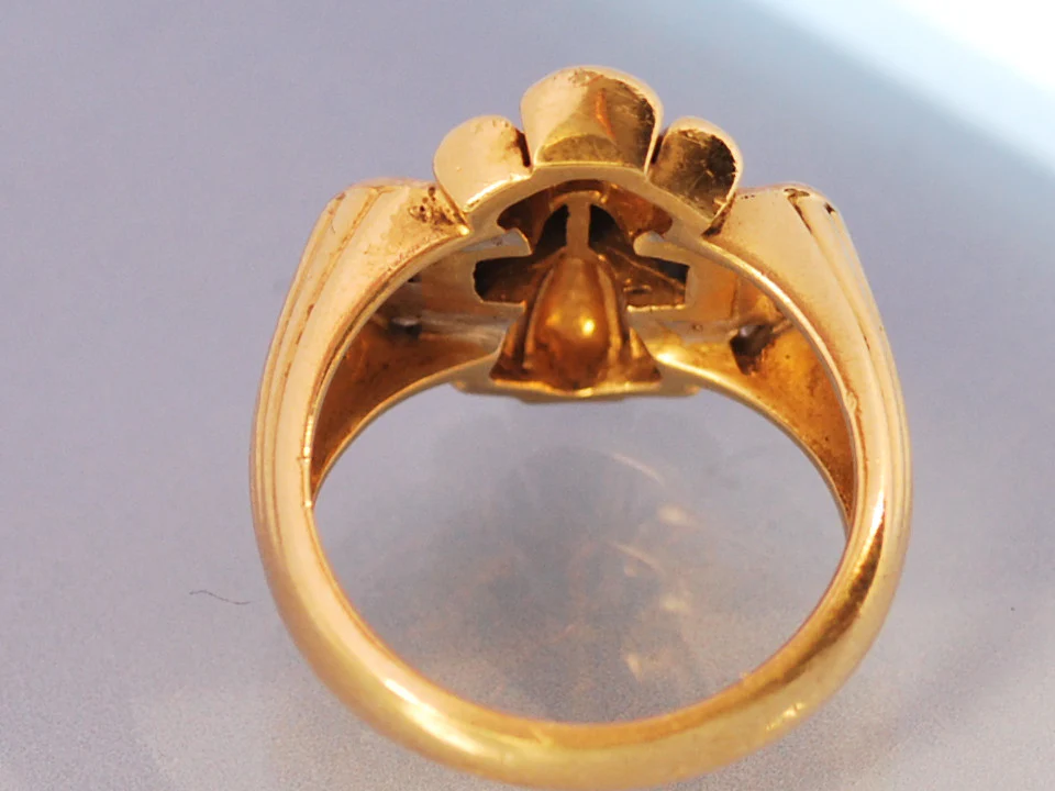 Bague diamants saphirs diamants 1940 - Image 3