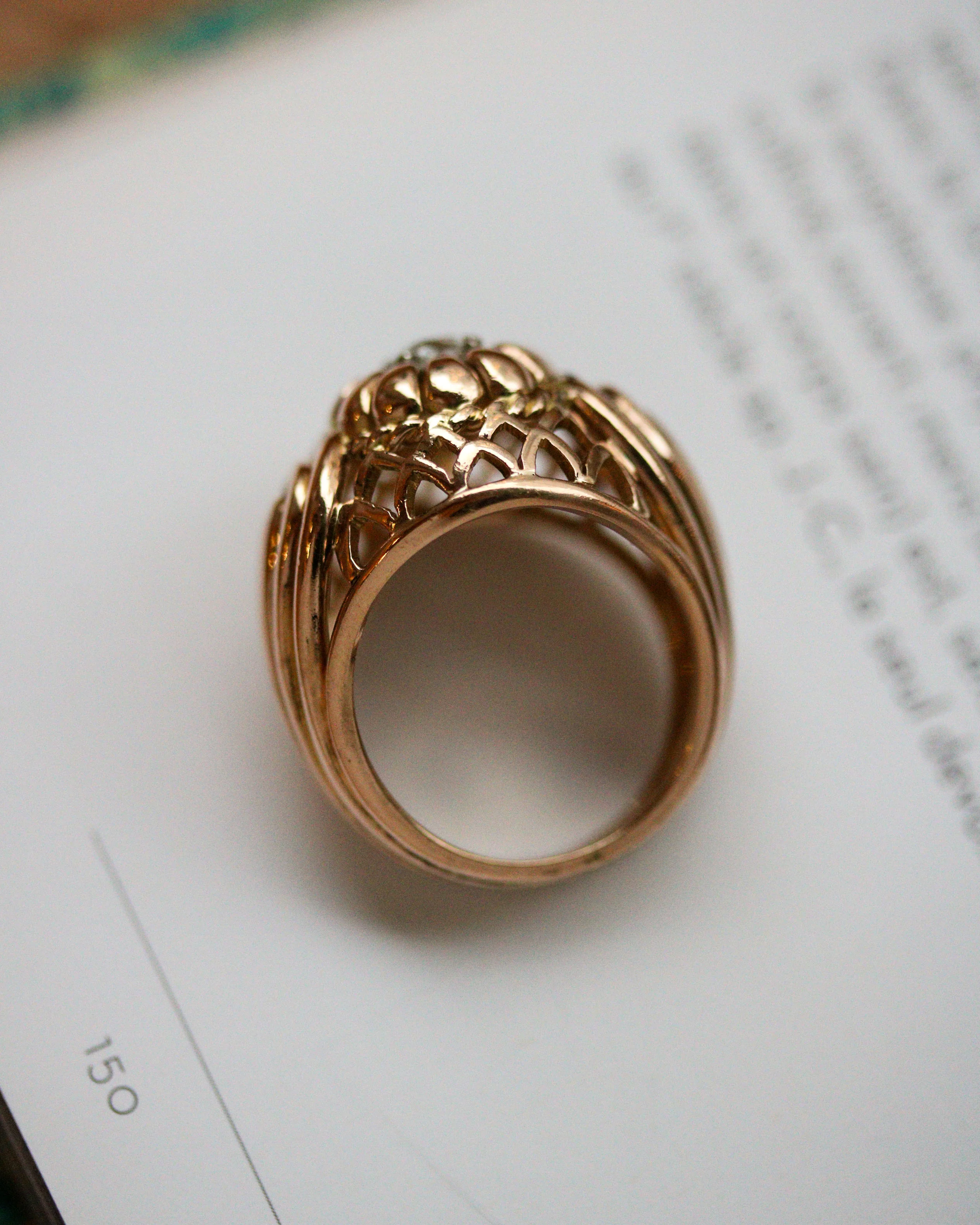Bague Dôme 1950 Or Jaune et Diamant - Image 4