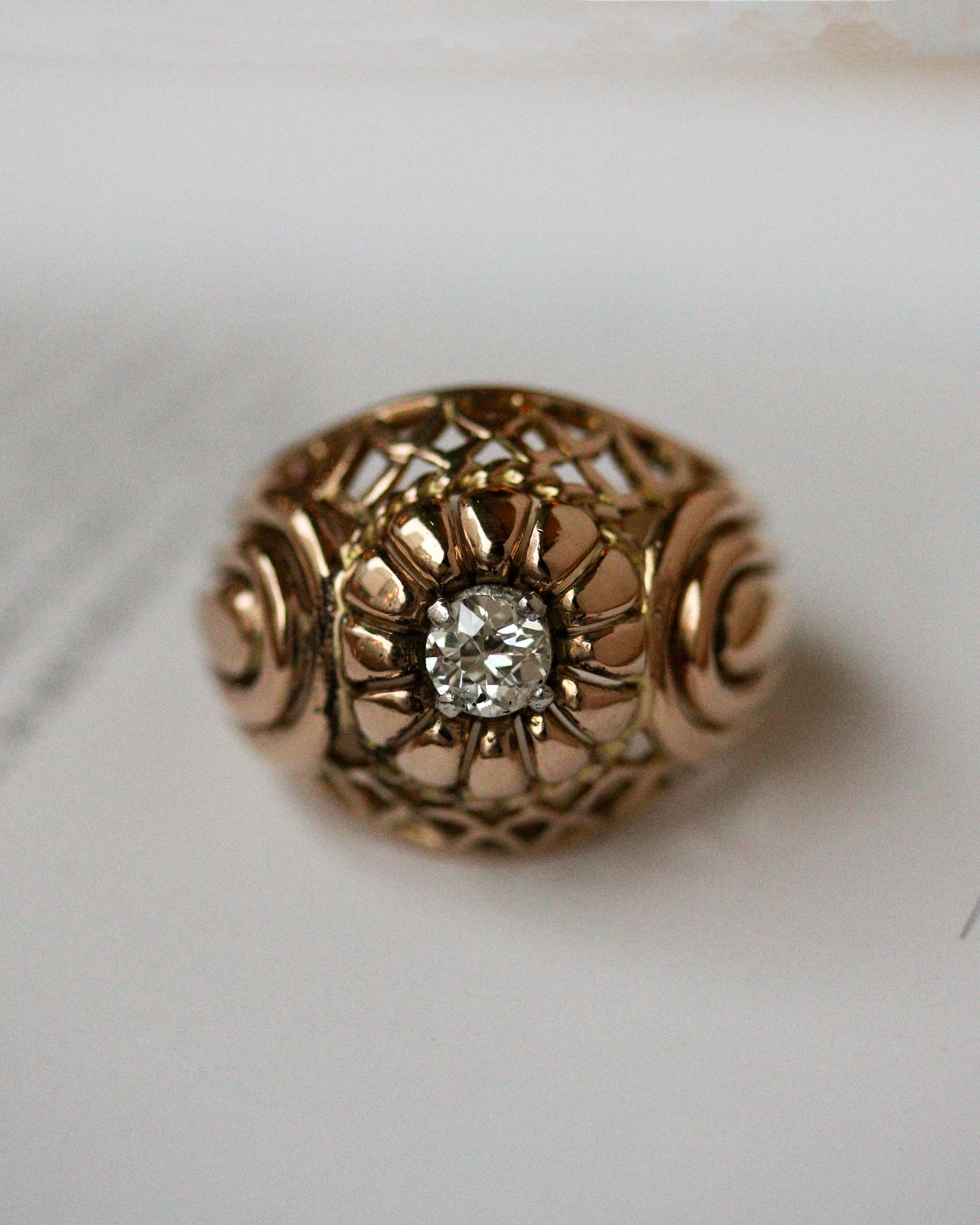 Bague Dôme 1950 Or Jaune et Diamant - Image 5