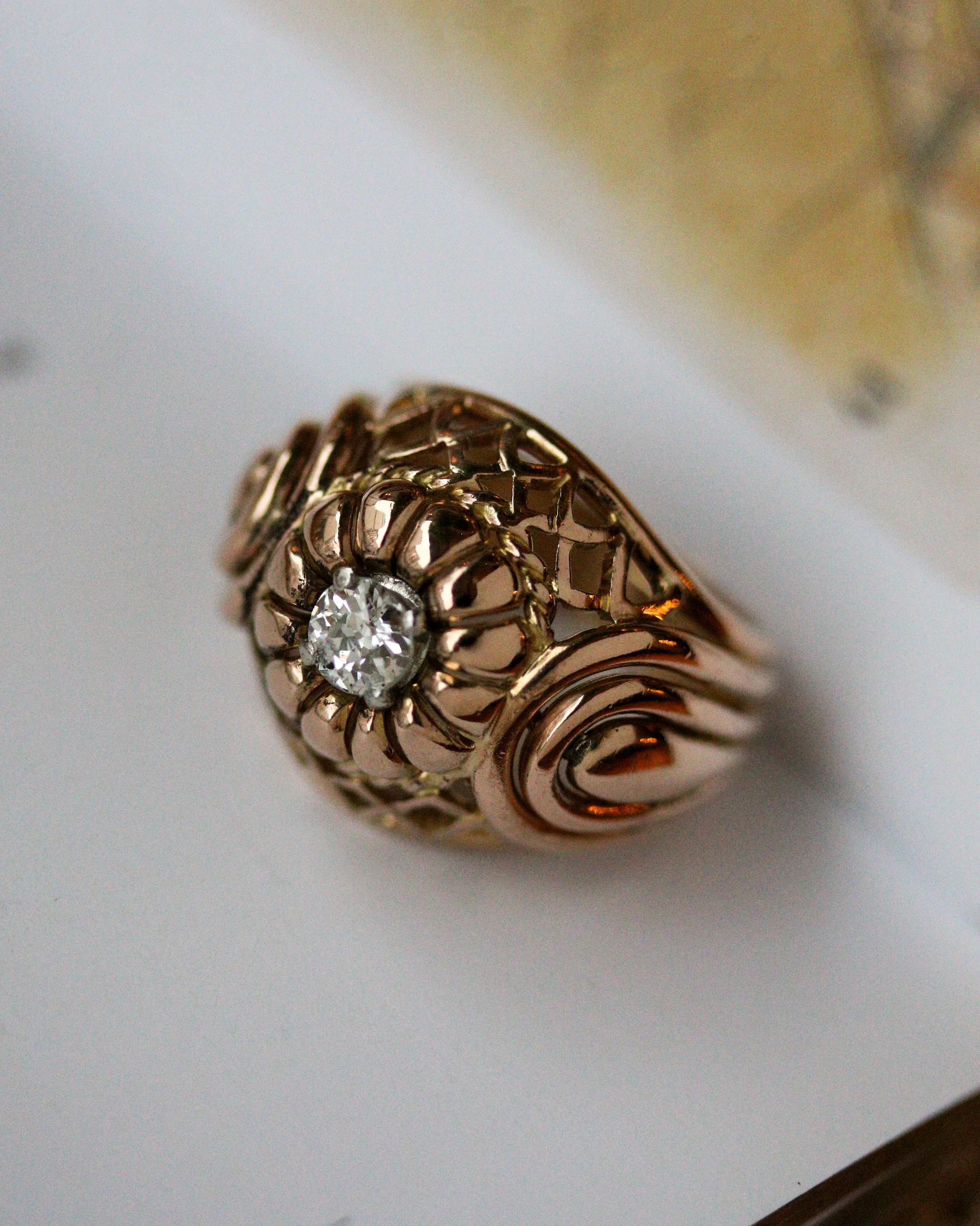 Bague Dôme 1950 Or Jaune et Diamant - Image 6