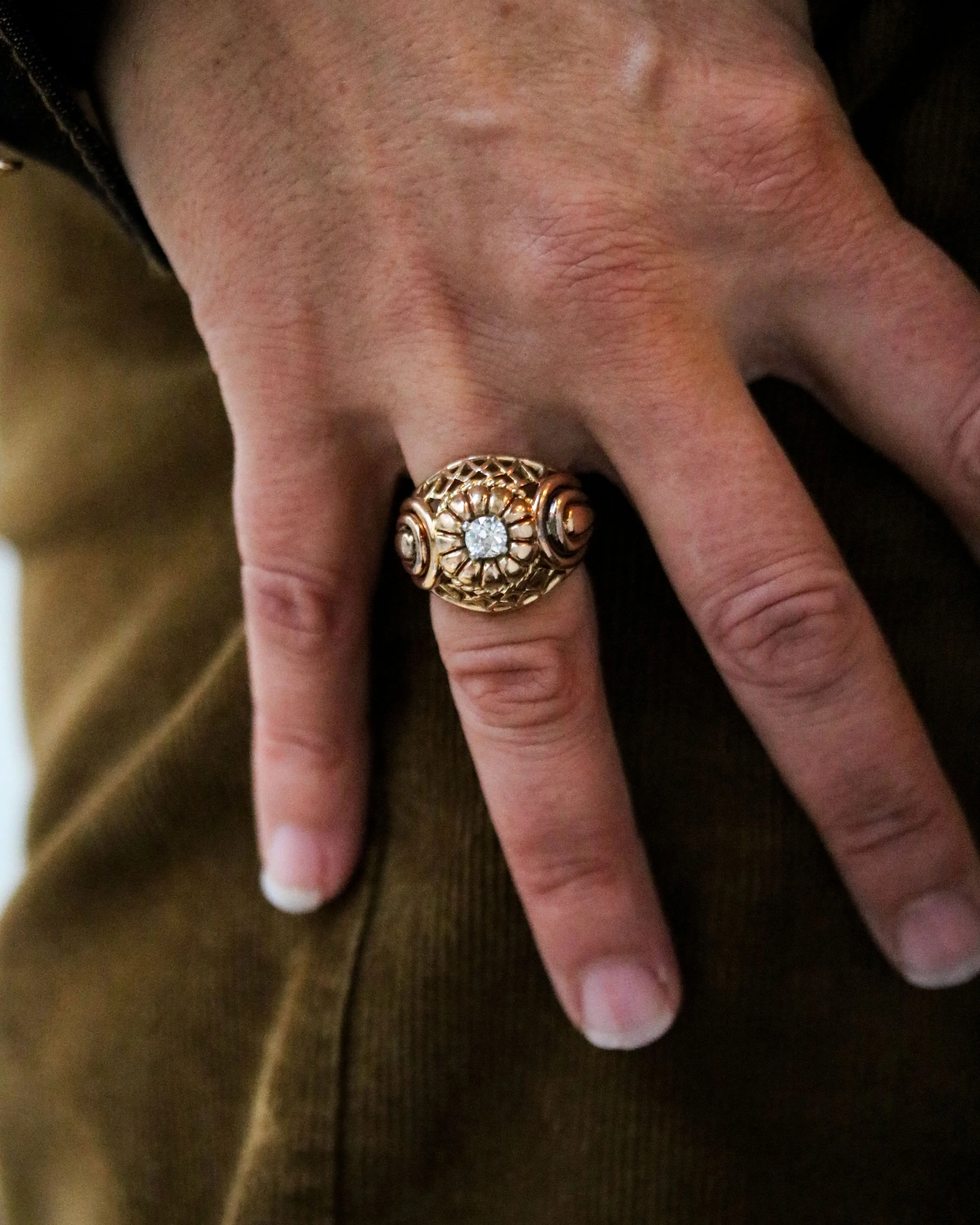 Bague Dôme 1950 Or Jaune et Diamant - Image 7