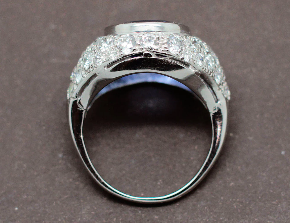 Bague Dôme Art Déco Saphir Birman - Image 7